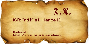 Kőrösi Marcell névjegykártya